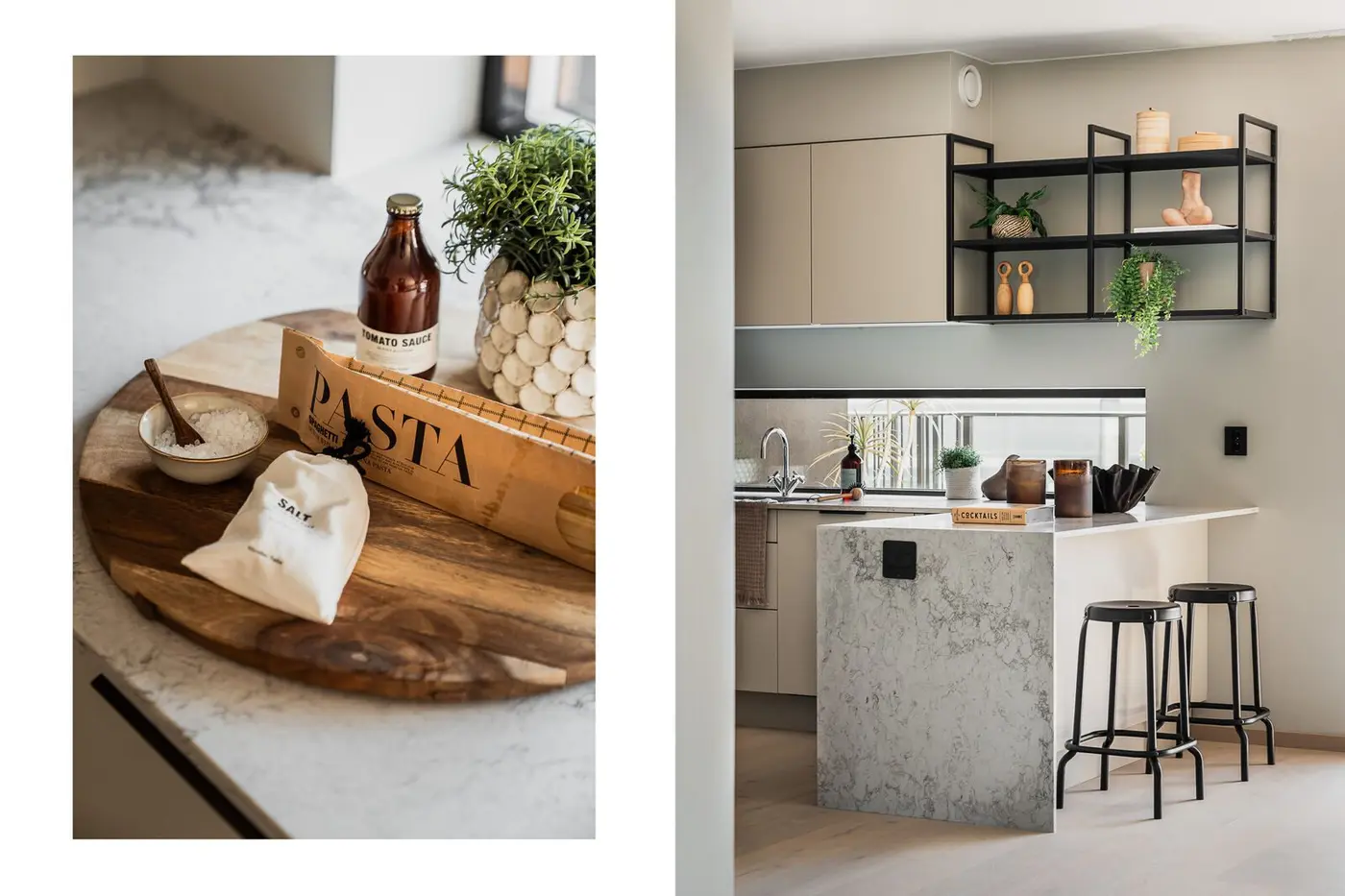 Leiligheten holder en gjennomgående høy standard med moderne materialvalg og en lys og luftig romfølelse.